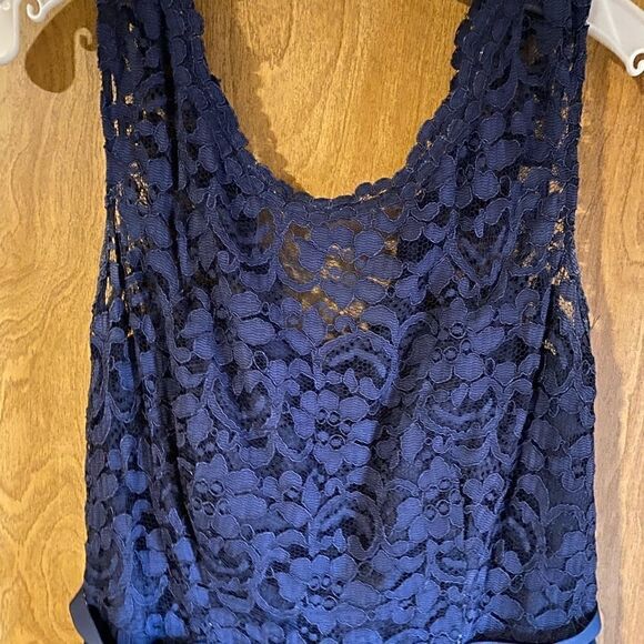 David’s Bridal Blue Lace Bridesmaids Dress - Picture 2 of 6